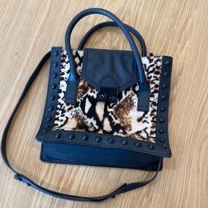 Loeffler Randall Junior Work Tote in Python & Black